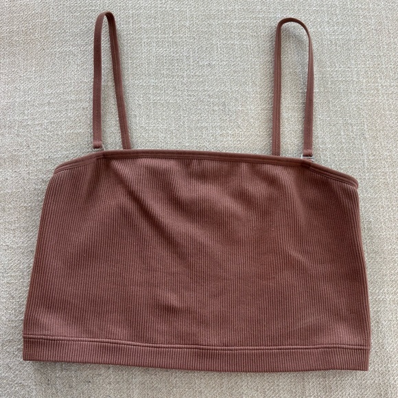 Abercrombie & Fitch Rust Ribbed Cropped Top - Picture 1 of 3